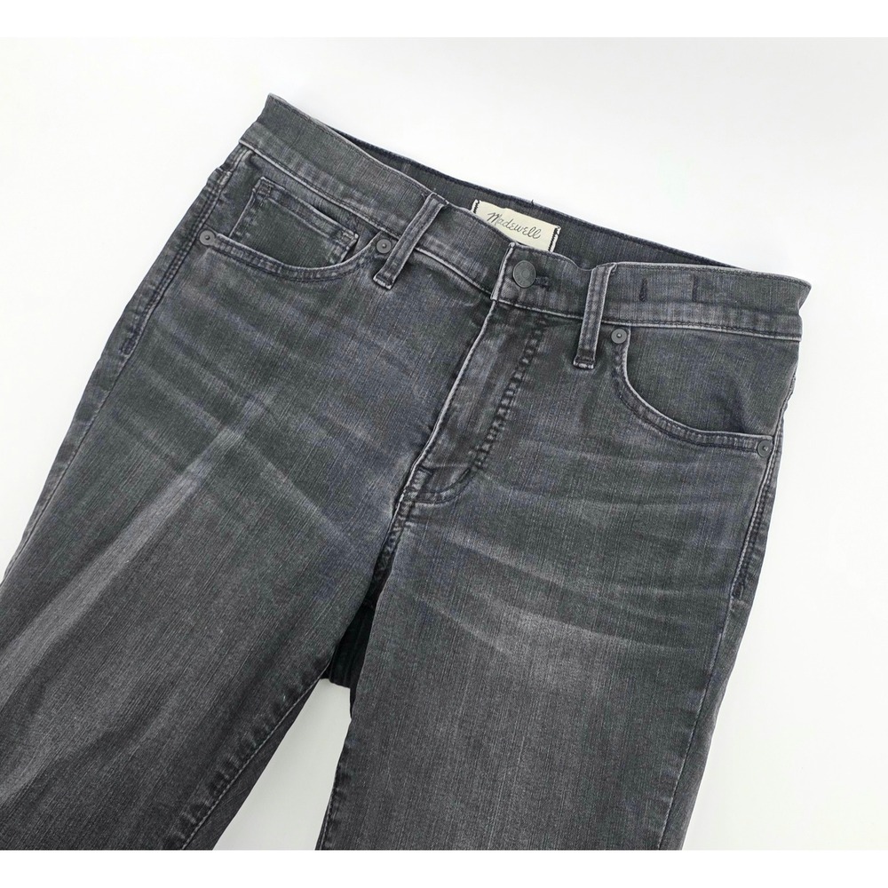 Madewell Edgy Mid Rise Jeans Size 28P Womens Skinny Black Ripped Grunge